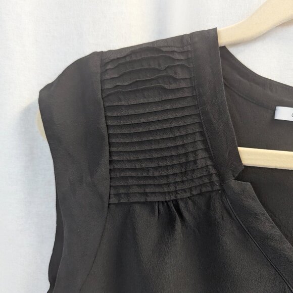 NWT Collective Concepts Size Small 100% Silk Black Cap Sleeved Tank - Picture 3 of 10